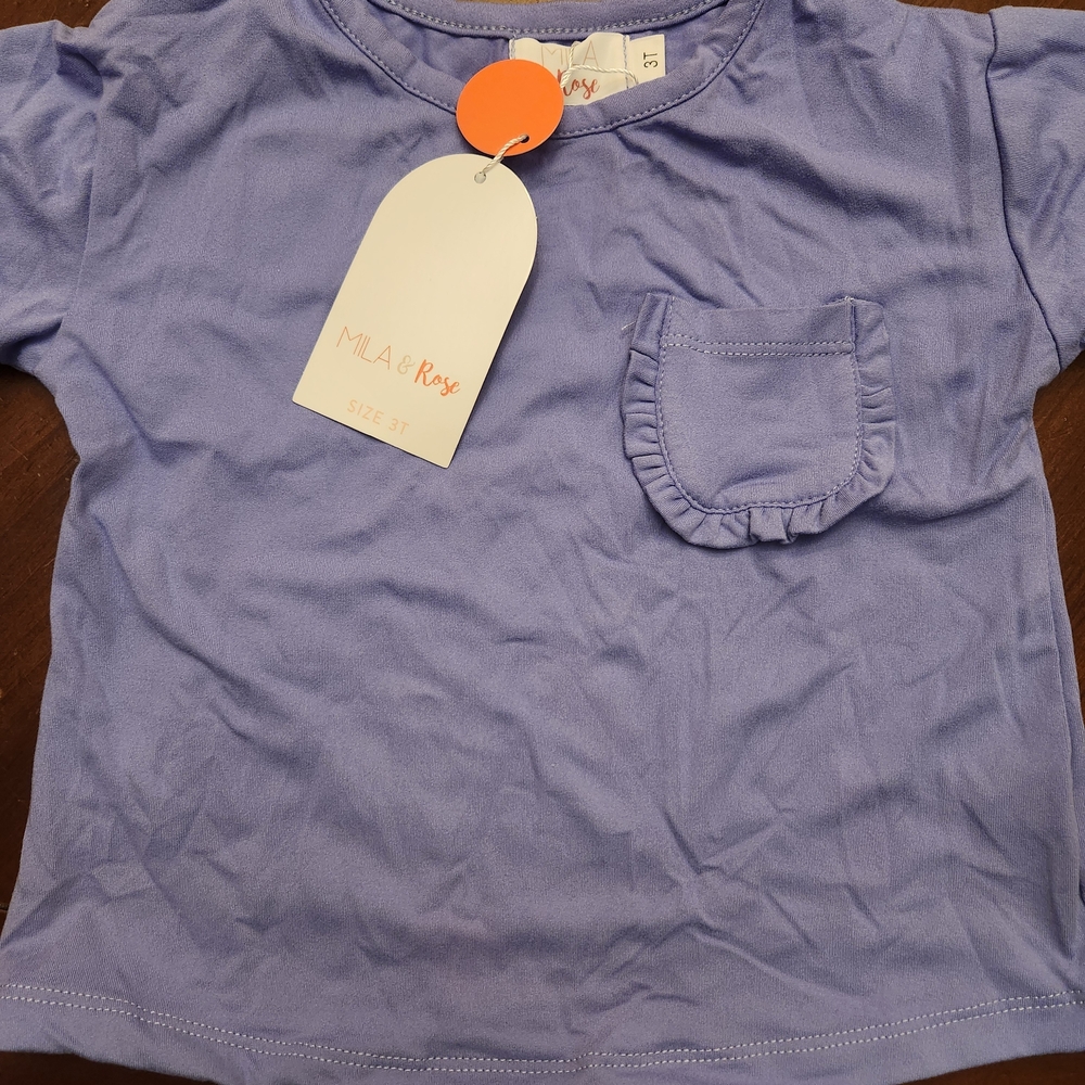 Mila & Rose Girls' Short Sleeve Tee in Lavender